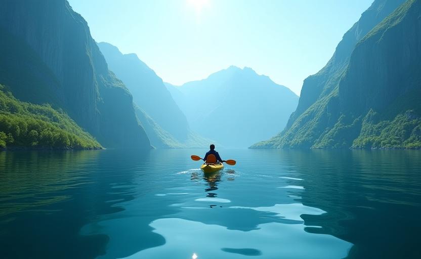 Kajakk i norsk fjord